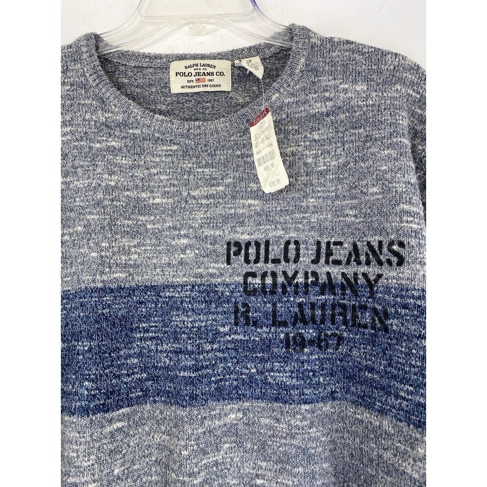 Vtg Ralph‎ Lauren Polo Jeans Co Sweater Large Spell Out Pullover Crewneck NWT